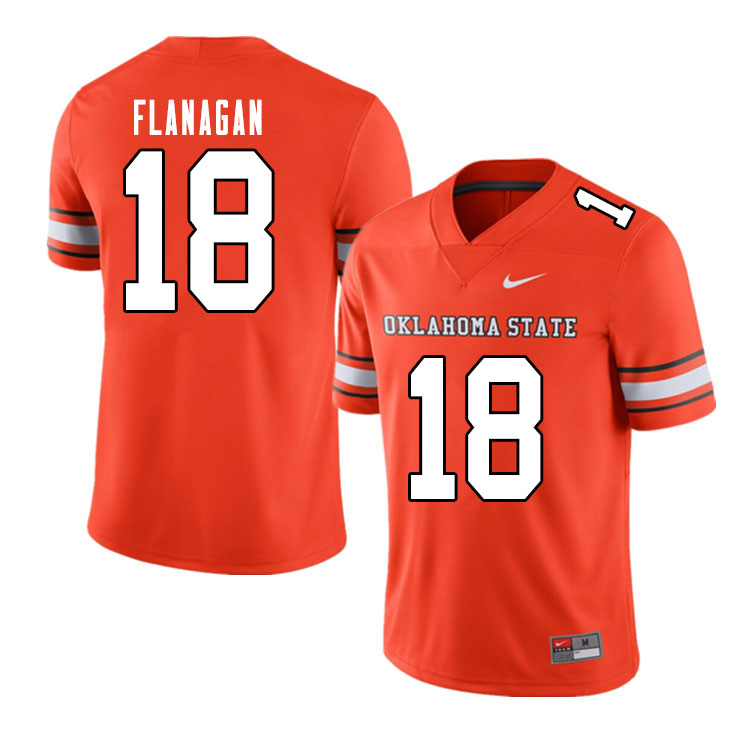 Men #18 Sean Michael Flanagan Oklahoma State Cowboys College Football Jerseys Sale-Alternate Orange